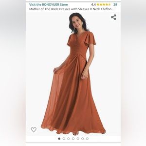 New never worn or altered burnt orange bridesmaid dress